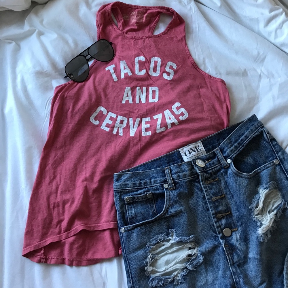 Tacos and Cervezas graphic tank